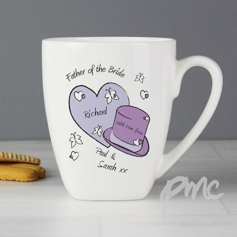 Personalised Butterfly Hats Wedding Latte Mug