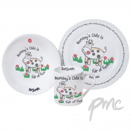 Personalised Mondays Child Breakfast Set