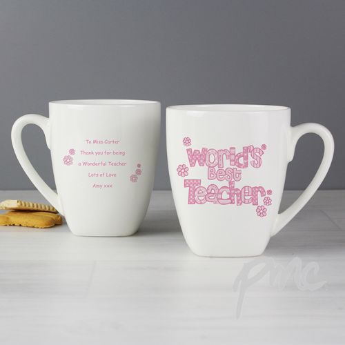 Personalised Pink World's Best Teacher Mug