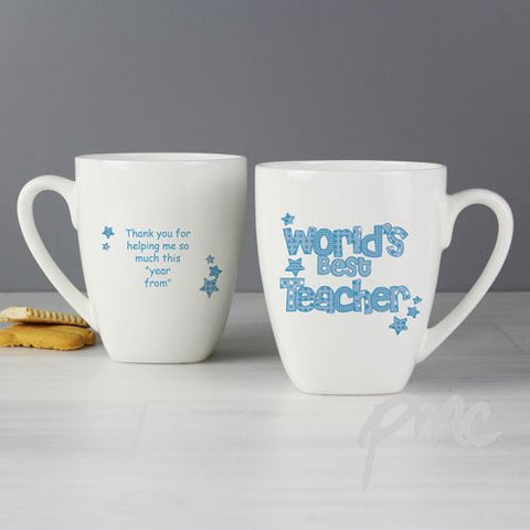 Personalised Blue World's Best Teacher Mug