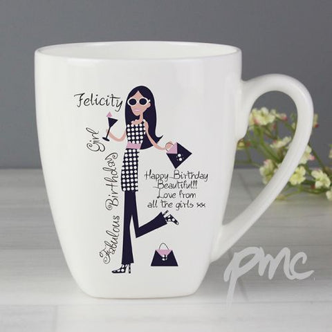 Personalised Fabulous Birthday Girl Latte Mug