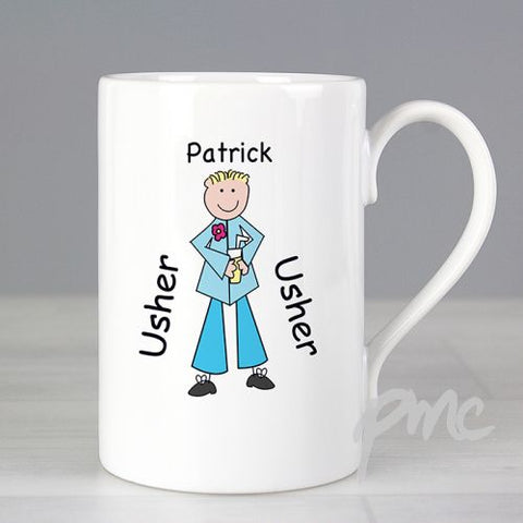 Personalised Cartoon - Young Usher Slim Mug