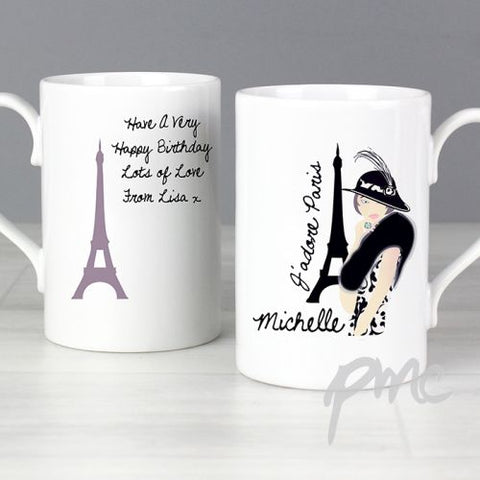 Personalised Jadore Paris Slim Mug