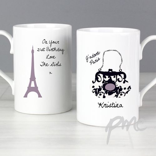 Personalised Jadore Paris Bag Slim Mug