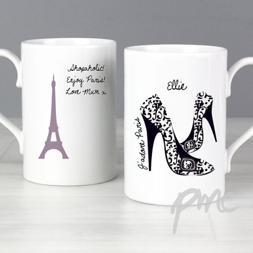 Personalised Jadore Paris Shoe Slim Mug