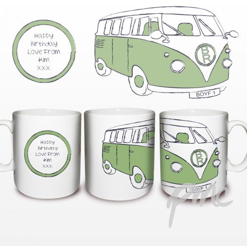 Personalised Green Campervan Mug