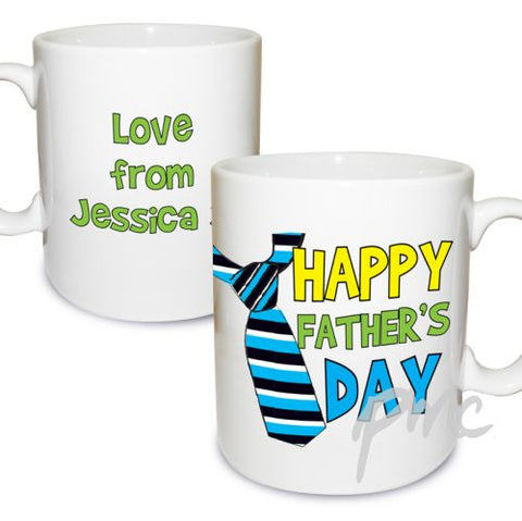 Personalised Happy Father's Day Tie Mug