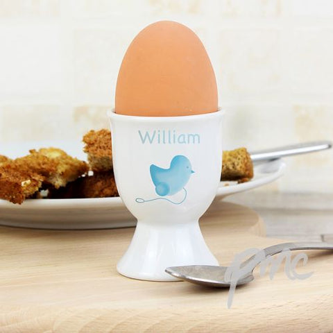 Personalised Blue Chick Egg Cup