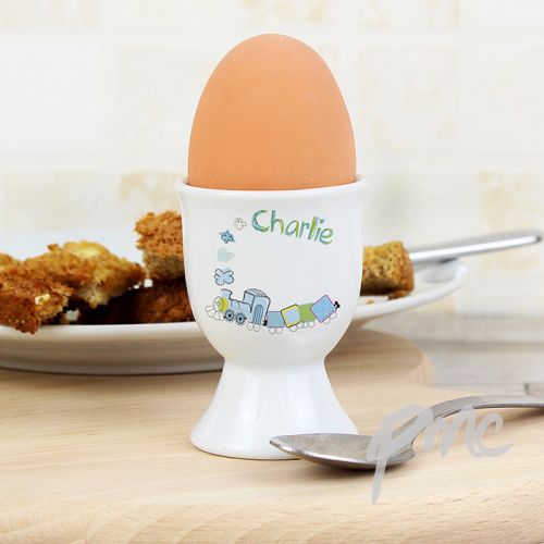 Personalised Patchwork Train Egg Cup