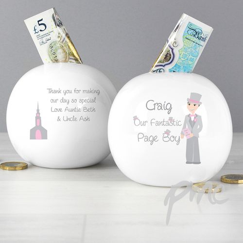 Personalised Fabulous Page Boy Money Box