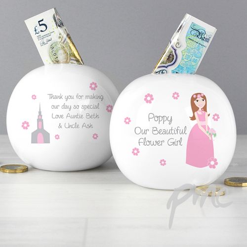 Personalised Fabulous Flower Girl Money Box