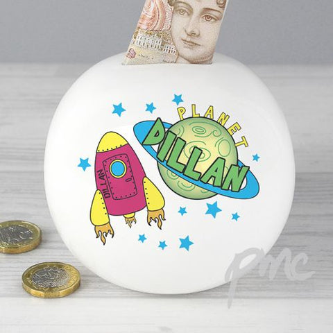 Personalised Space Money Box