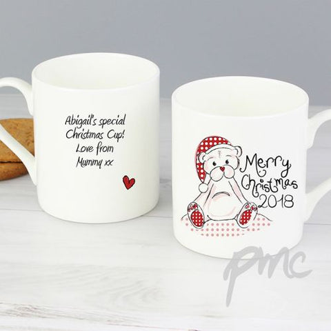 Personalised Cute Teddy Christmas Mug