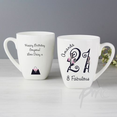 Personalised Fabulous Numbers Latte Mug
