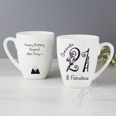 Personalised Fabulous Numbers Latte Mug