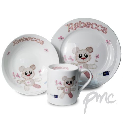Personalised Cotton Zoo Breakfast Set - Tweed Girl