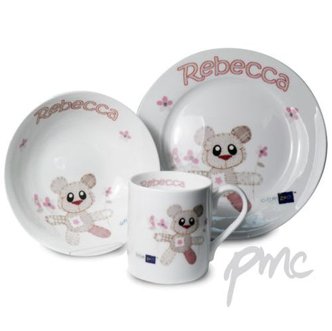 Personalised Cotton Zoo Breakfast Set - Tweed Girl