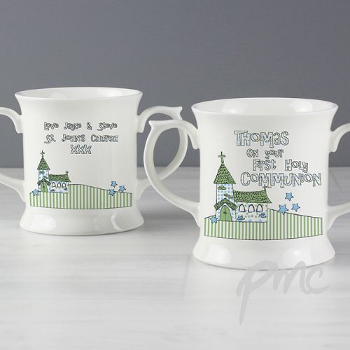 Personalised Whimsical Church 1st Holy Communion Loving Mug