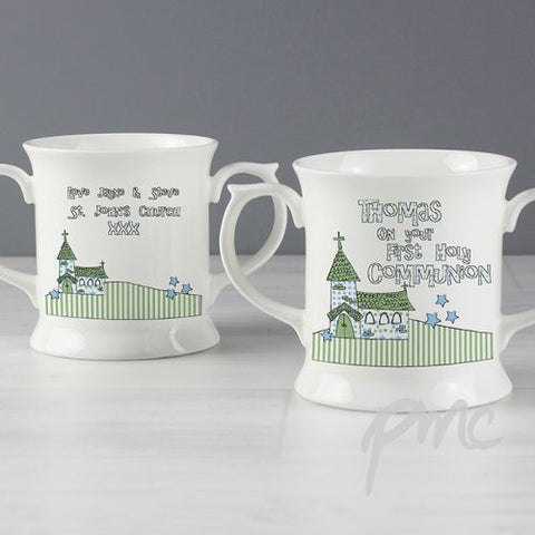 Personalised Whimsical Church 1st Holy Communion Loving Mug