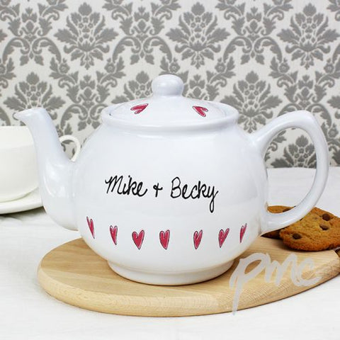 Personalised Hearts Teapot