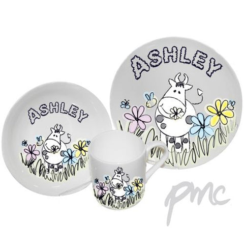 Personalised Farmyard Cow Breakfast Set