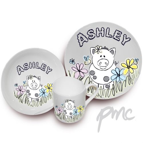 Personalised Farmyard Pig Breakfast Set