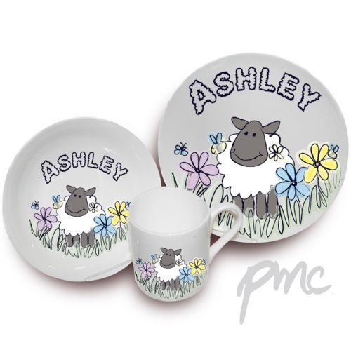 Personalised Farmyard Sheep Breakfast Set