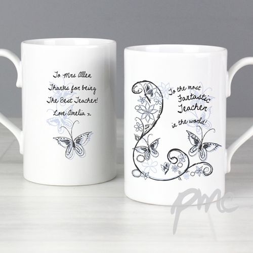 Personalised Flower Pattern Slim Mug