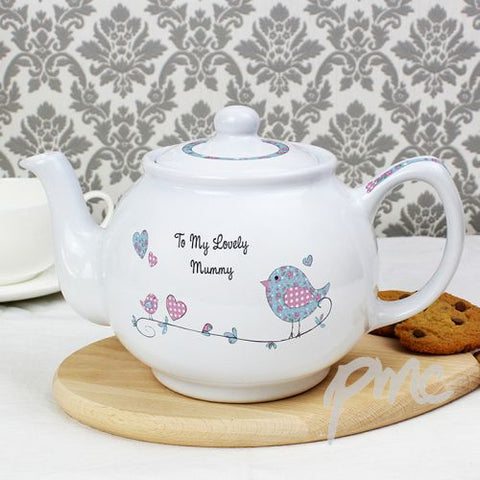 Personalised Floral Bird Teapot