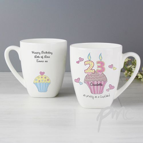 Personalised Cupcake Numbers Latte Mug