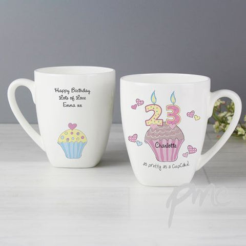 Personalised Cupcake Numbers Latte Mug