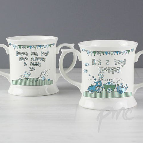 Personalised Whimsical Train It's a Boy Loving Mug