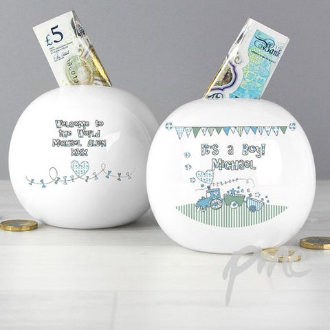 Personalised Whimsical Train Money Box