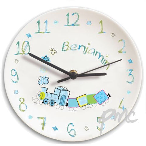 Personalised Patchwork Train Clock