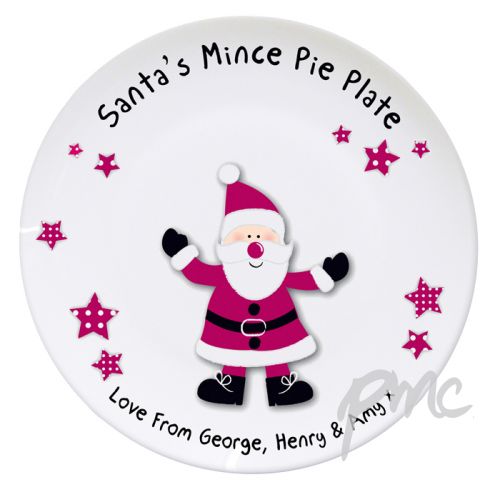 Personalised Spotty Santa Mince Pie Plate