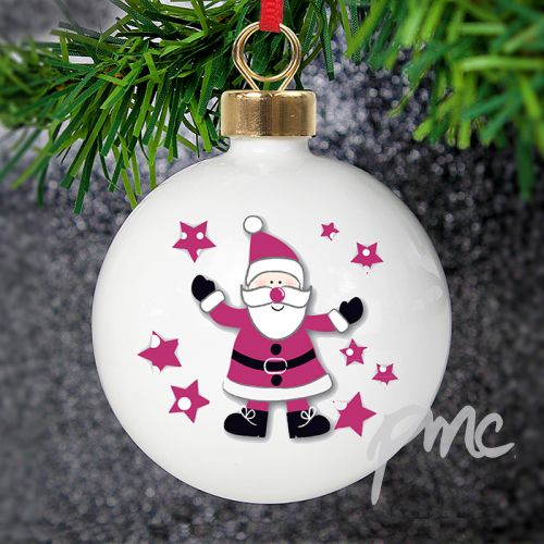 Personalised Spotty Santa Bauble