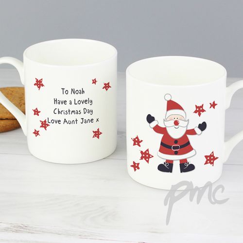 Personalised Spotty Santa China Mug