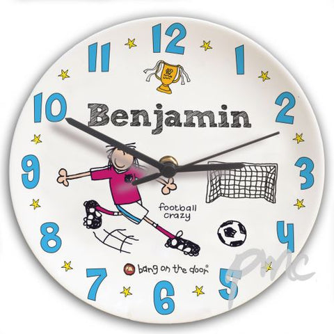 Personalised Bang on the Door Football Crazy Clock