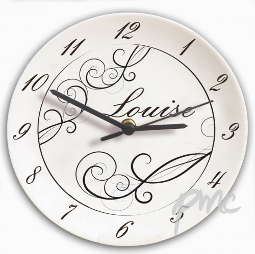 Personalised Black Swirl Clock