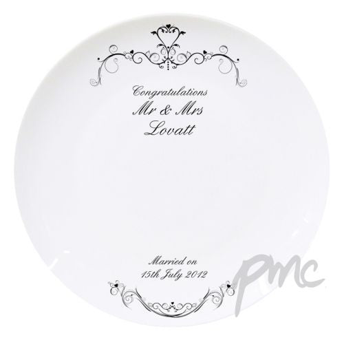 Personalised Ornate Swirl Message Plate