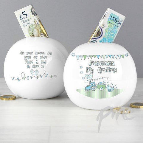 Personalised Whimsical Train Godson Box