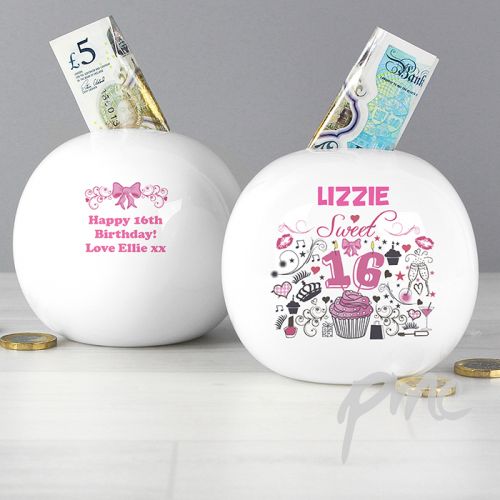 Personalised Sweet 16 Money Box