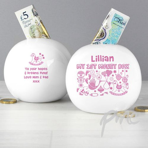 Personalised My 1st Money Box Girl