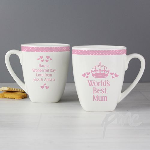 Personalised Pink Worlds Best Latte Mug