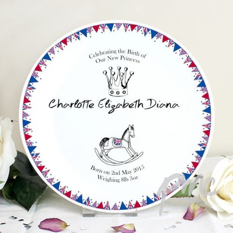 Personalised Royal Baby Bunting Plate