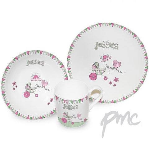 Personalised Pram Bunting Breakfast Set