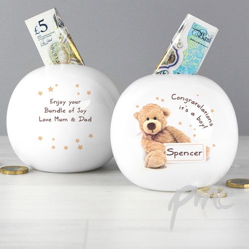Personalised Teddy Money Box