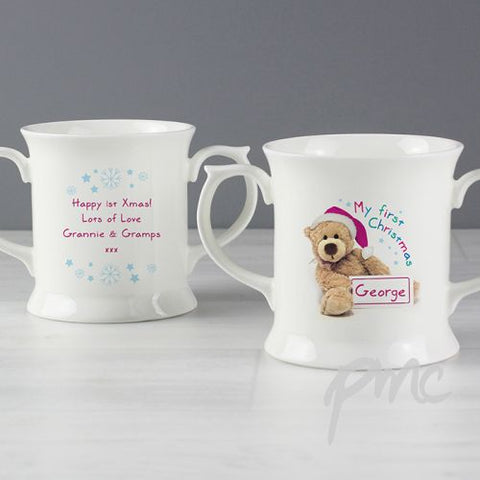 Personalised Teddy 1st Christmas Loving Mug