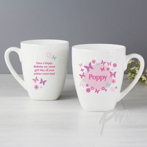 Personalised Butterfly Latte Mug