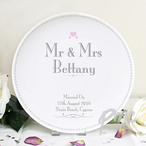 Personalised Decorative Wedding Mr & Mrs Plate